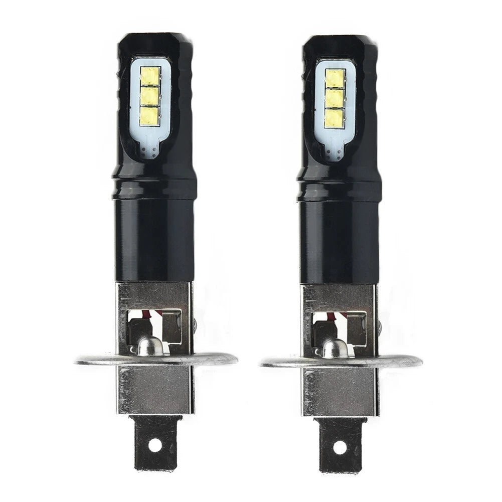 2X H1 6000K 6000LM DRL LED Headlight Bulb Kit for