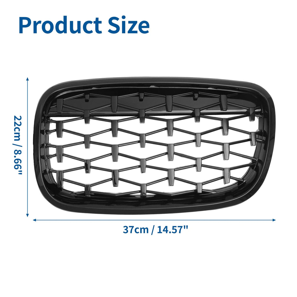 Front Hood Bumper Grille Grill Replacement for BMW X5 X6 (2007–2019) Pair