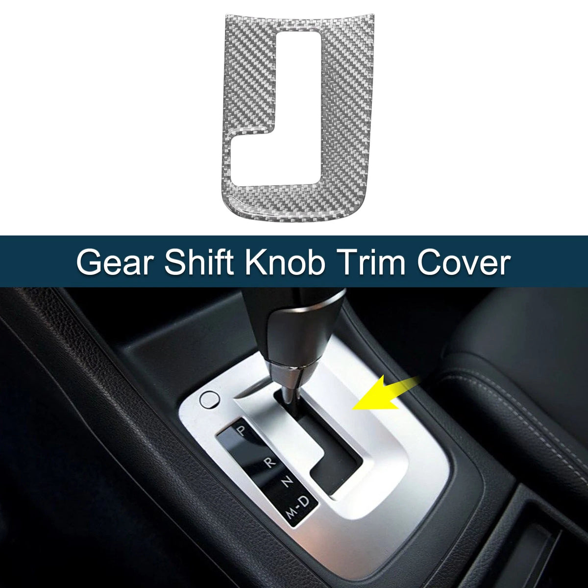 Gear Shift Knob Cover Decal for Subaru Impreza 2012–2014 Silver Tone