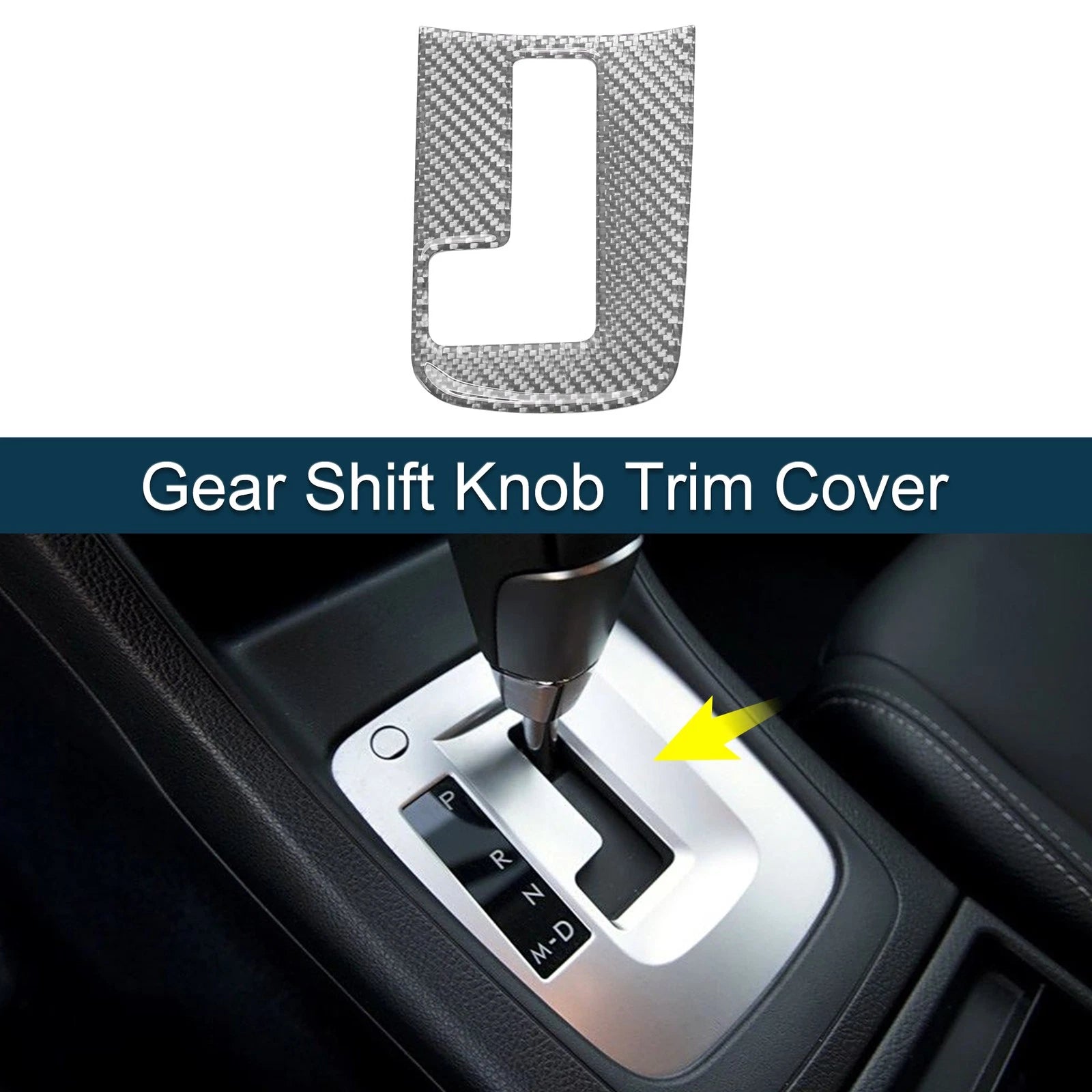 Gear Shift Knob Cover Decal for Subaru Impreza 2012–2014 Silver Tone