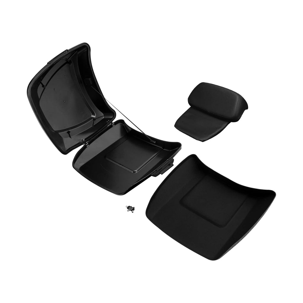 Black Razor Trunk Backrest Pad Mount Rack for Harley Touring Glide (2014–2023)