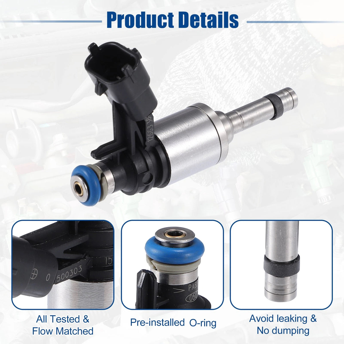 6pcs Fuel Injector Nozzle for GMC Acadia 3.6L (2012–2016) 12663380