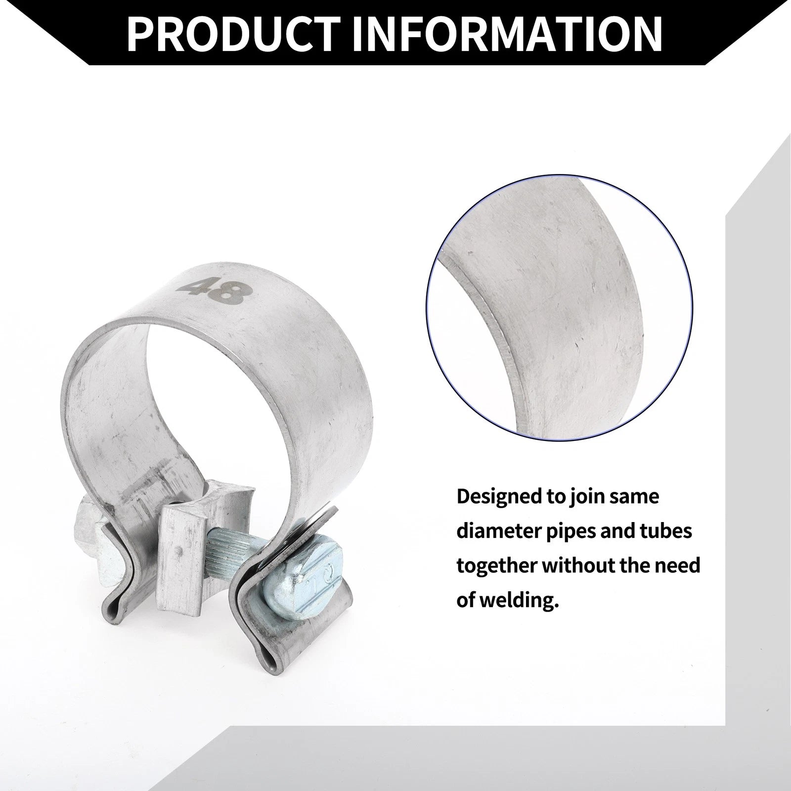 Exhaust Pipe Clamp for Car (1.89" 30mm)
