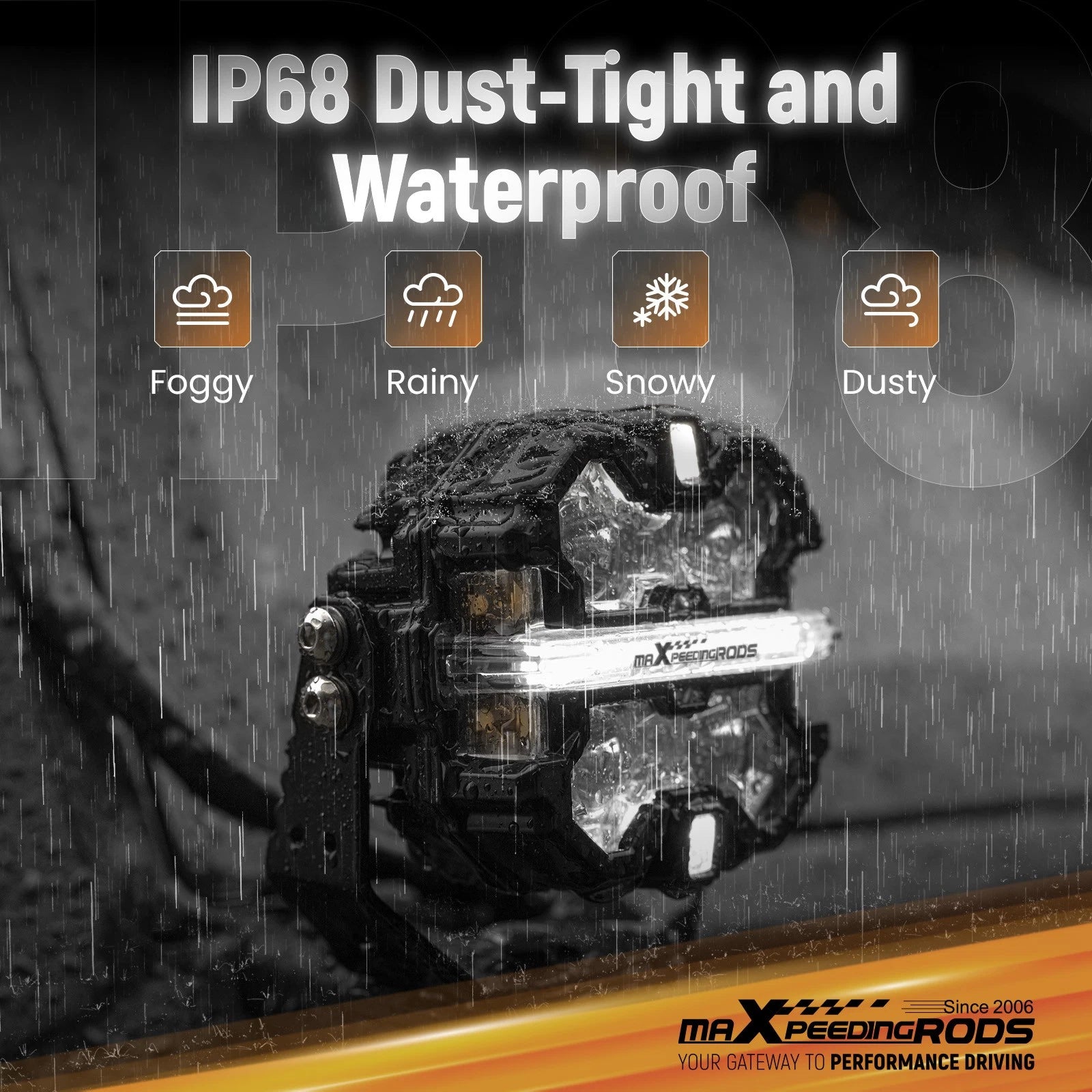 3.5" LED Work Light Pods for Universal Vehicles (Amber White DRL)
