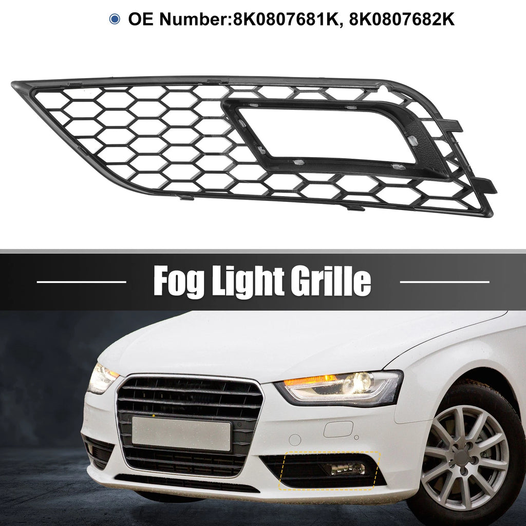 Front Bumper Fog Light Mesh Grille Cover for Audi A4 B8.5 (2013–2016)