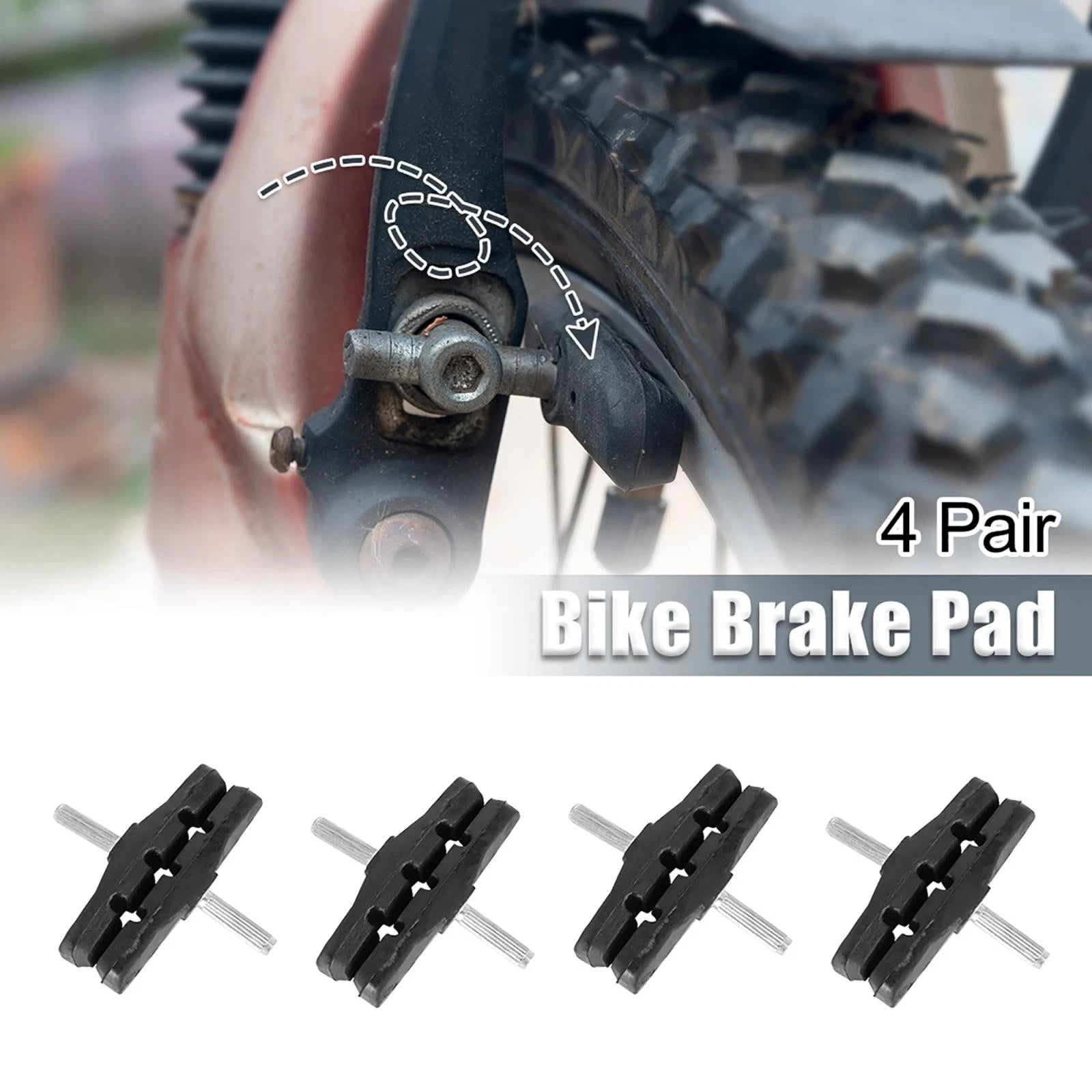 Brake Pads Set for Mountain Bike Cantilever Threadless 70mm (Black) 4 Pair