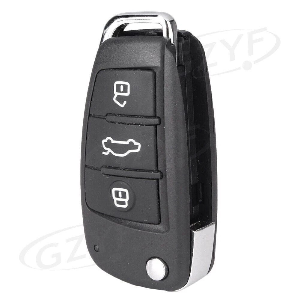 Replacement Folding Key Shell Remote Key Case 3 Buttons for Audi Q7 A8 (2007–2018)