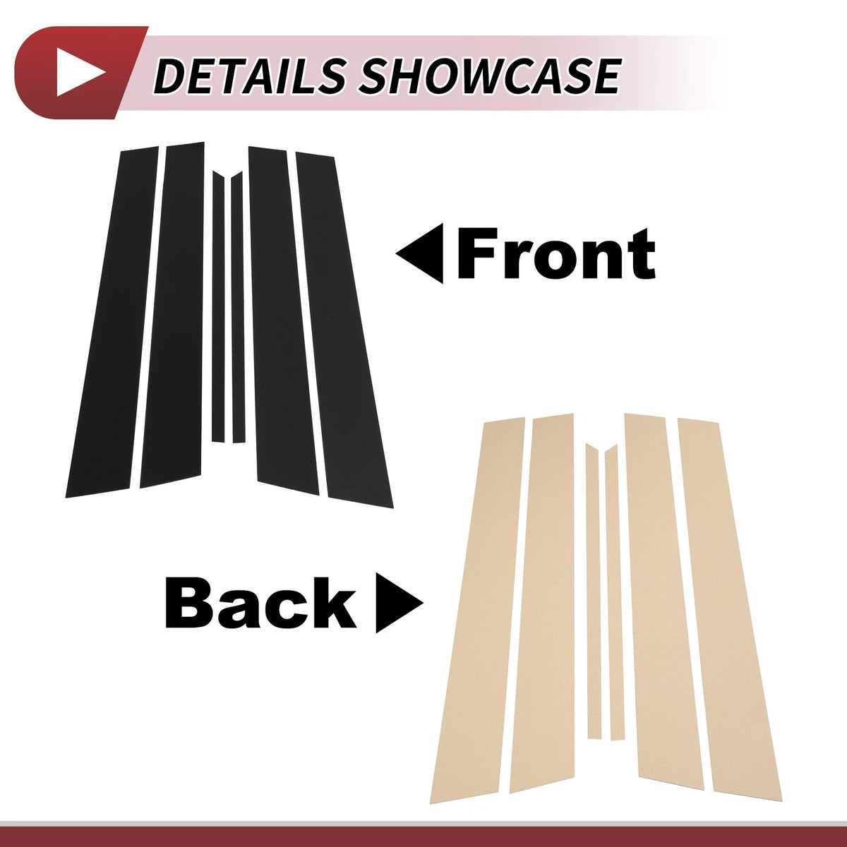 6 Pcs Door Pillar Window Trim for Nissan Altima (2002–2006) Black