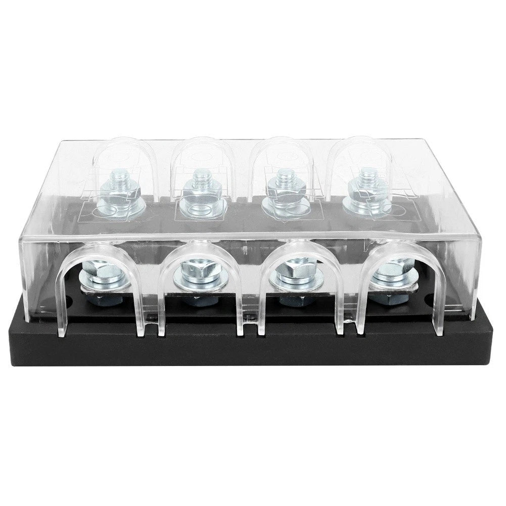 4 Position 50A Fuse Block with Clear Cover for Vehicle Use