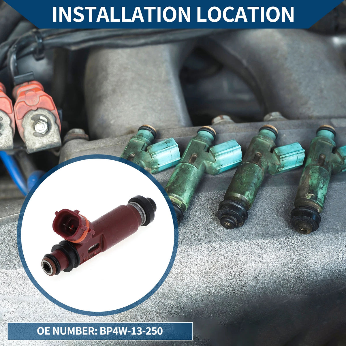 Fuel Injector Replacement for Mazda Miata 1.8 (1999–2001) 1 Pc Wine Red