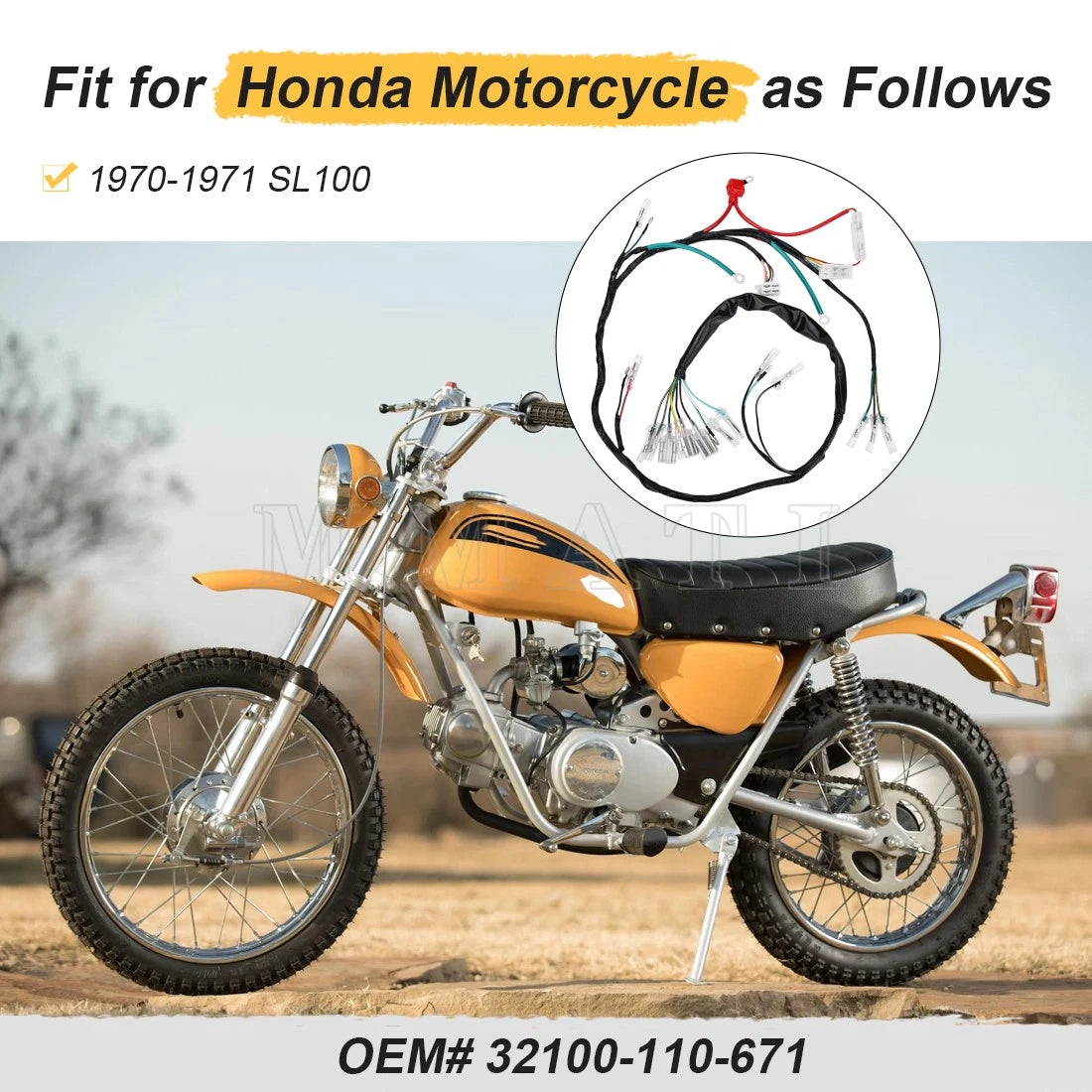 Wiring Harness for Honda SL100 (1970–1971) 32100-110-671