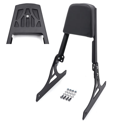 Black Backrest Sissy Bar with Leather Pad for Harley Softail (1984–2023)
