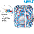 1/2" x 150' Braided Nylon Core Polyester Rope for Arborist Use