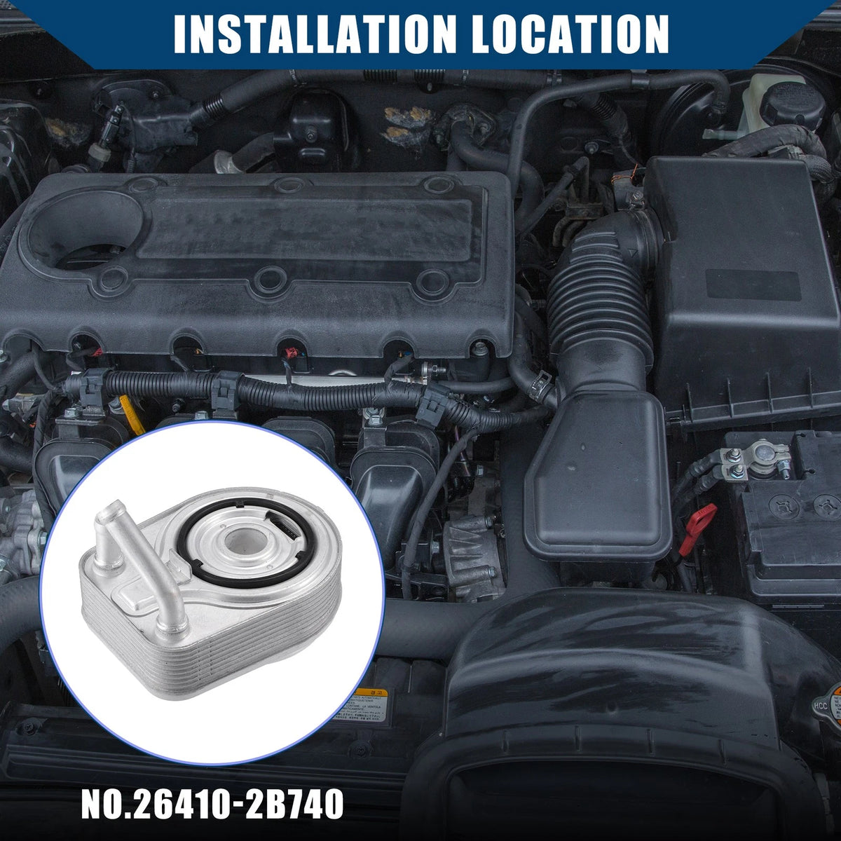 Engine Oil Cooler Replacement for Hyundai Elantra Durable Metal (2011–2016)