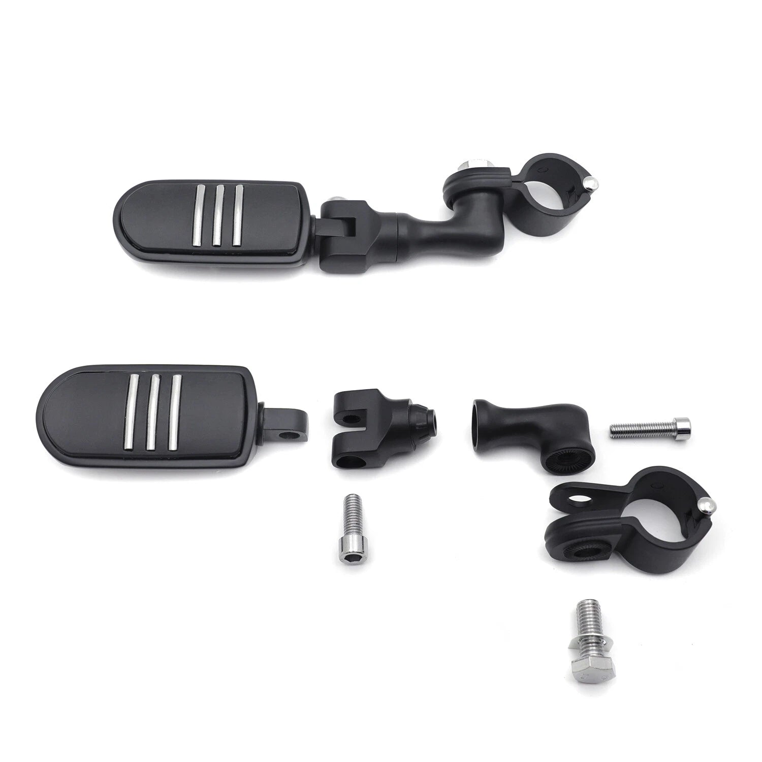Black Streamliner Footpegs for Harley (1.25" Engine Guard)