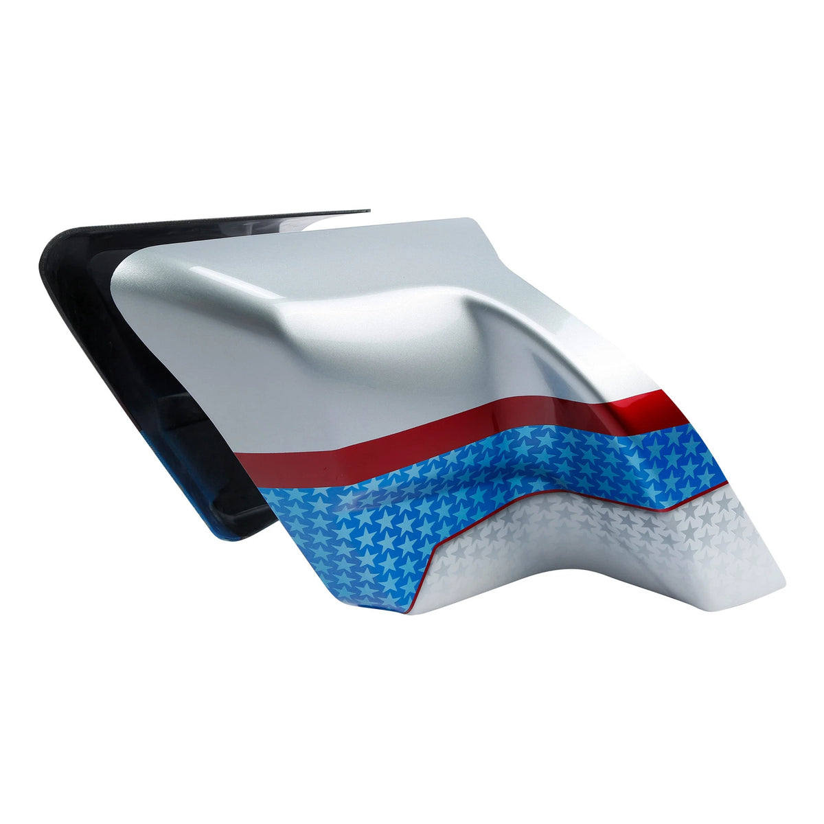 Stretched Side Covers for Harley Touring Street Glide (2014–2024) White Flake Fade