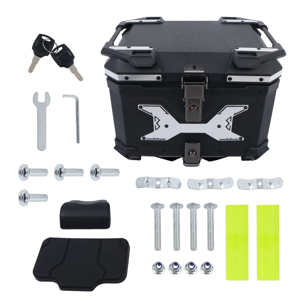 45L Motorcycle Top Case Tail Box with Backrest for Universal Models