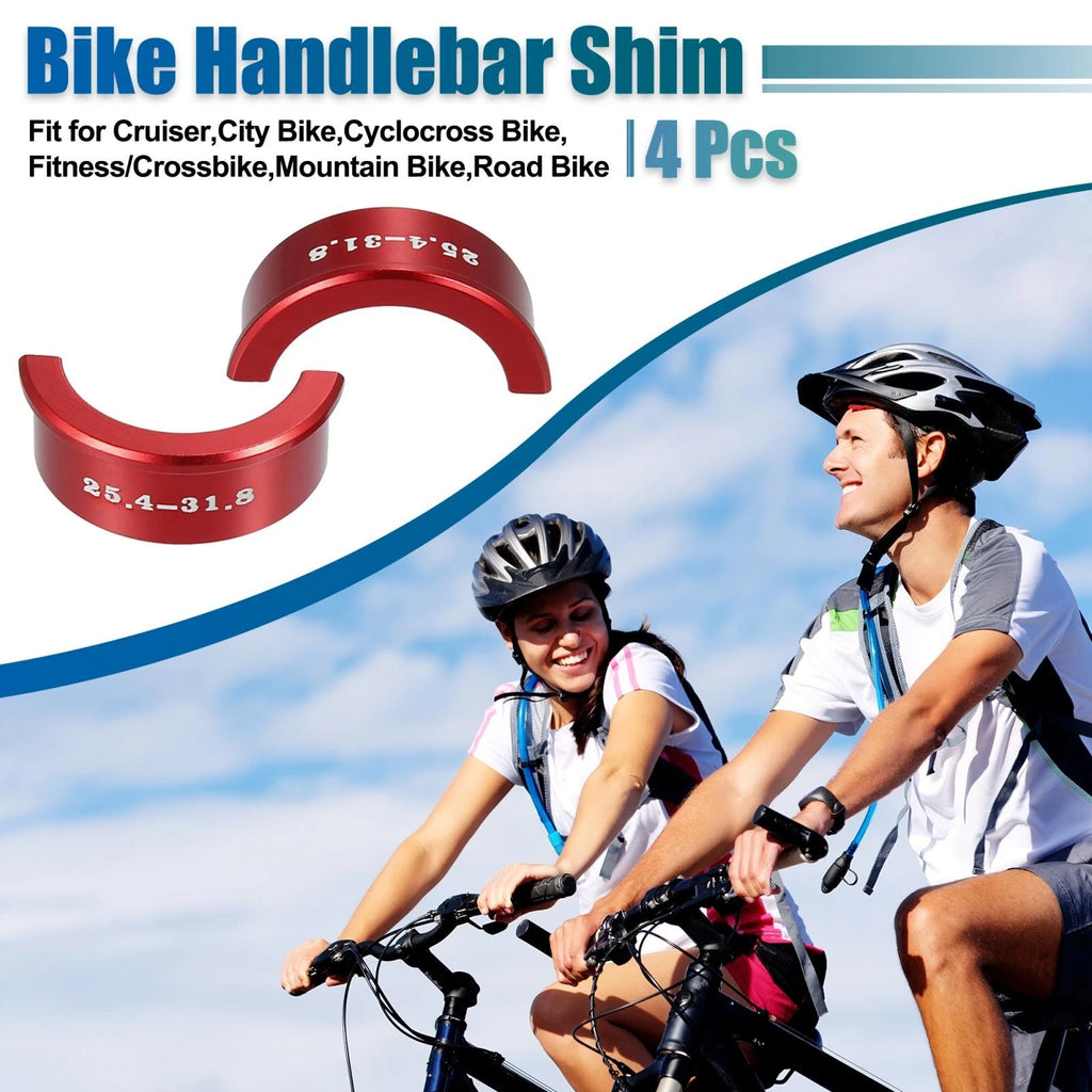 Bike Handlebar Stem Shims Set for Bicycle (4 Pieces) (Red) (Fits)