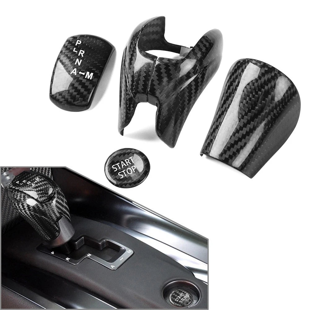 Gear Shift Knob & Engine Start Stop Button Cover Trim for Nissan GTR R35 (2008–2016)