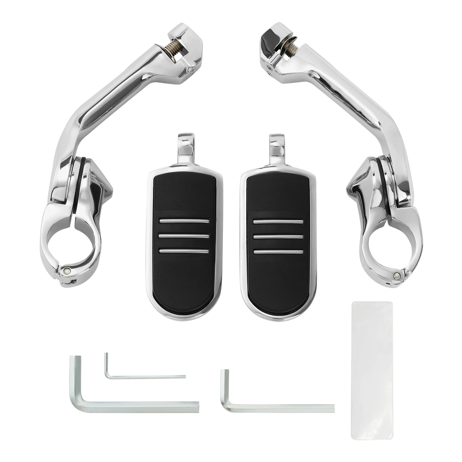 Chrome Long Angled Highway Engine Guard Foot Pegs for Harley Davidson