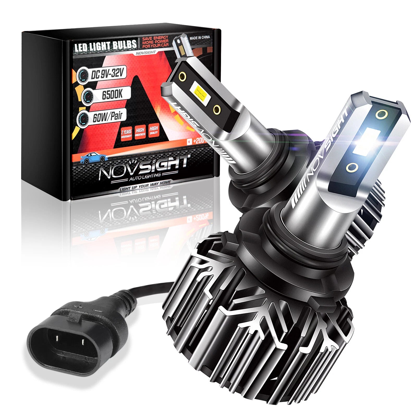 2X 9006 HB4 LED Headlight Bulbs for