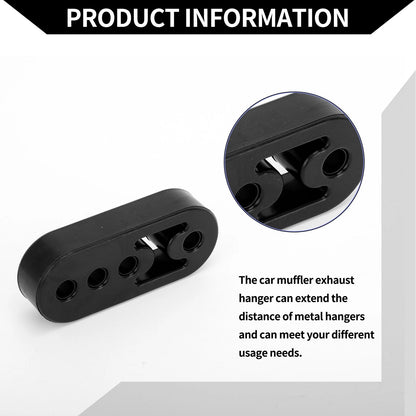 Set of 4 Exhaust Hangers for Car (12mm ID) PU Rubber Black