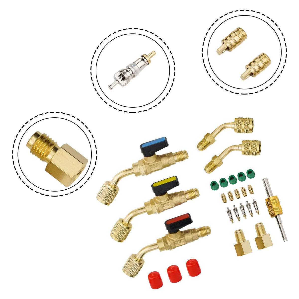 Angle Valve Adapter for R410A R134A R22 Air Conditioning Units