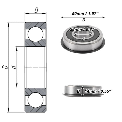 Deep Groove Ball Bearing 22x50x14mm for Scooter Skateboard (1 Pc)