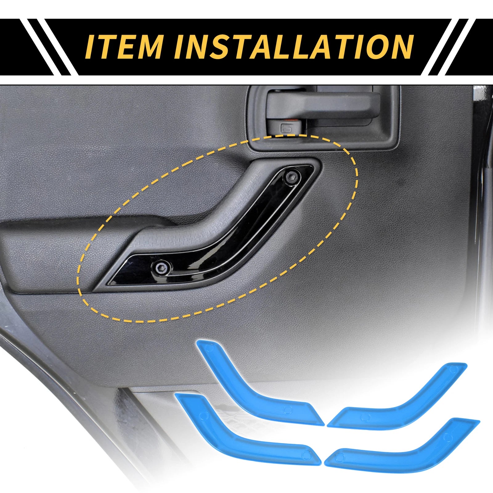 Front Rear Door Handle Panel Bezel Cover Trims for Jeep Wrangler JK (2007–2018)