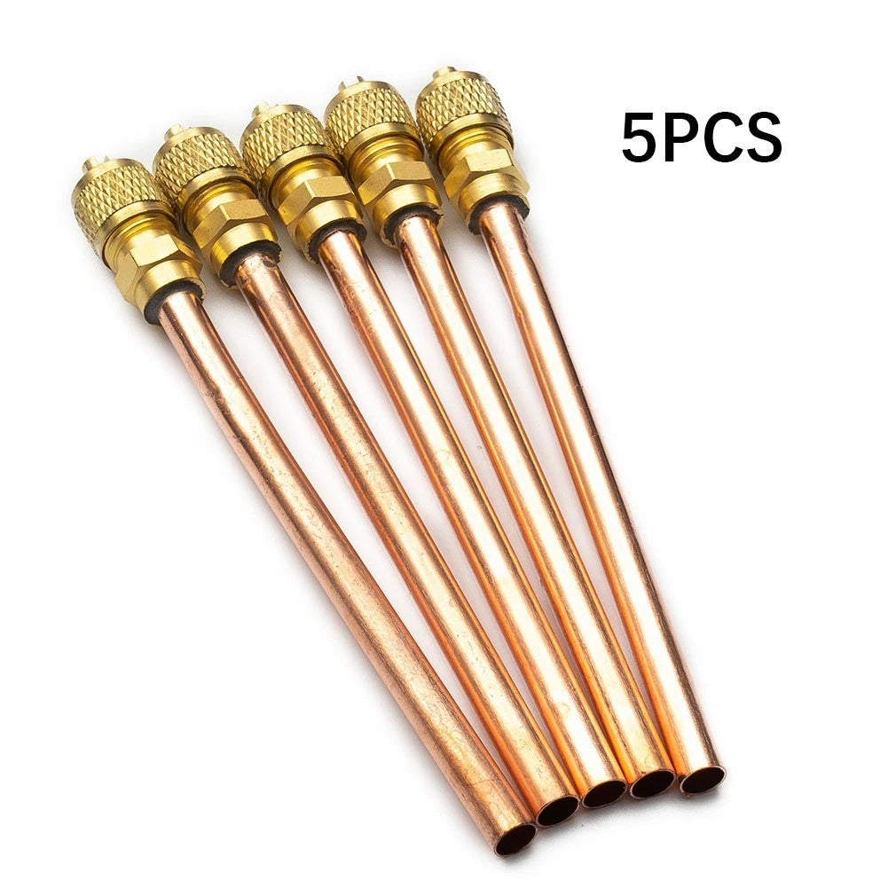 5 Pcs Maintenance Valve Copper Tube for Automotive Applications