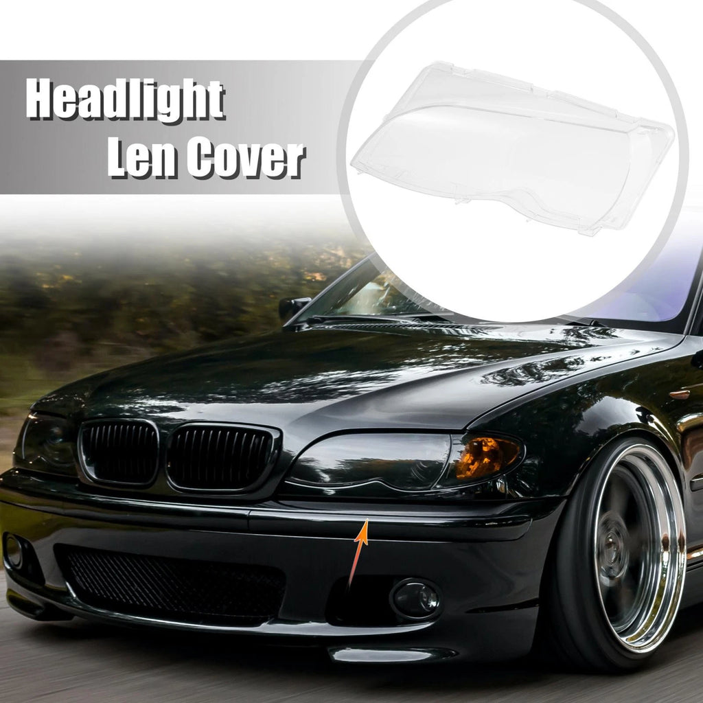 Left Front Headlight Lens Cover Replacement for BMW E46 (2002–2005) Sedan