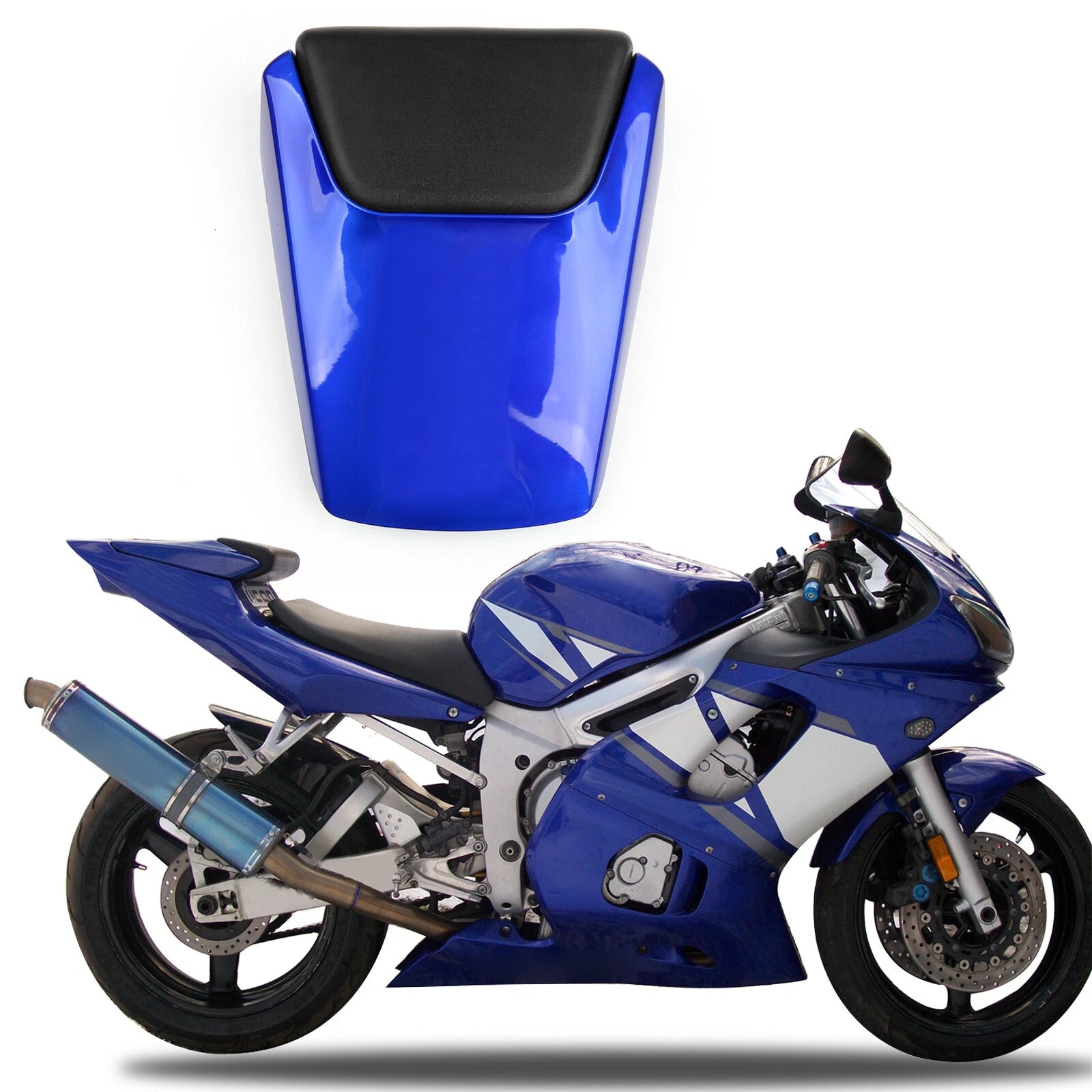 Rear Pillion Seat Cowl Fairing Cover for Yamaha YZF R6 (1998–2002) Blue