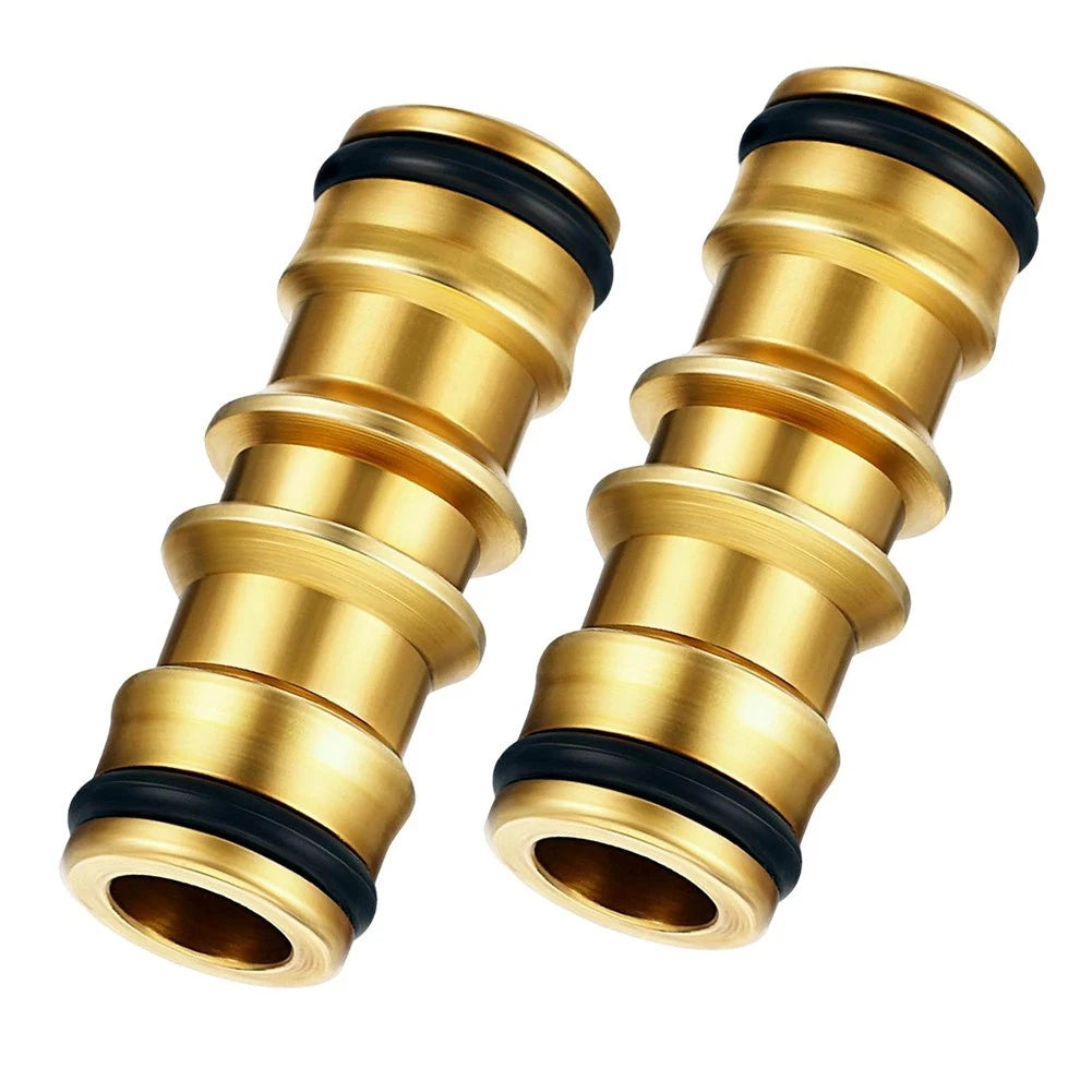 2 Pack Brass Hose End Connectors for Garden Hoses (No Part Numbers)
