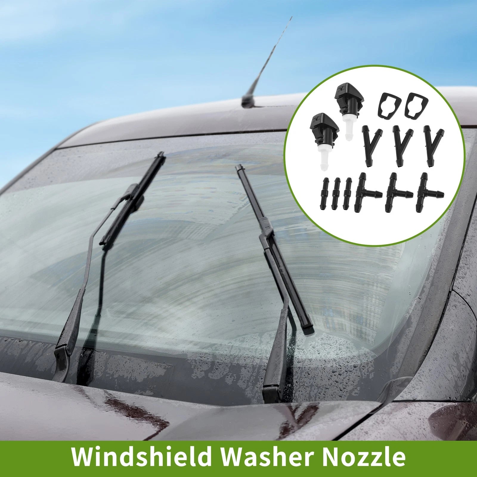 Windshield Washer Nozzle with Hose Connector for Dodge Ram (2002–2018)