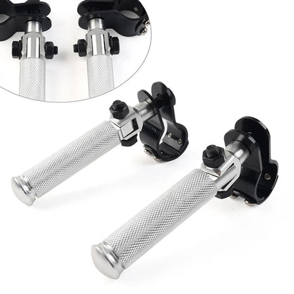 Pair Silver Universal Motorcycle Footpegs Footrest Racing Pedal (30-33mm)