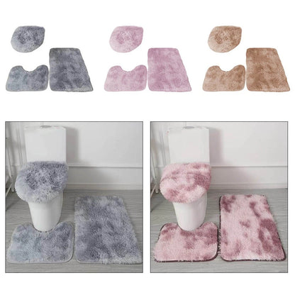 Set of 3 Bathroom Rugs with Anti Skid Base