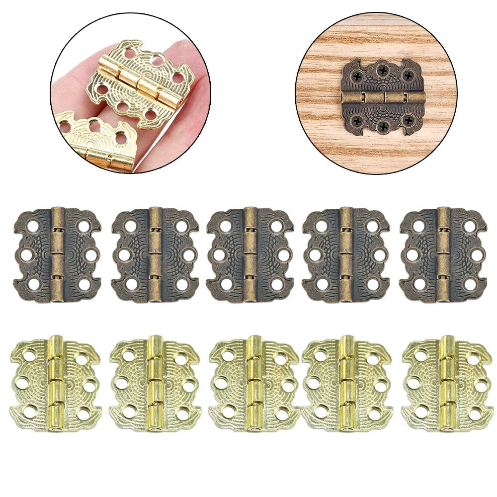 10pc Jewelry Box Hinges for Antique Wooden Cases (29x27mm)