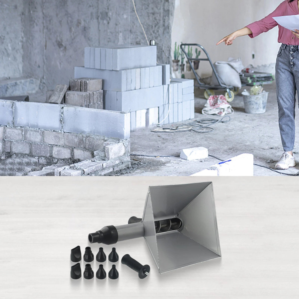 Electric Mortar Sprayer with 8 Replaceable Tips for Effortless Grouting