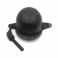 Black Leather Half Face Helmet with Goggles for Motorcycle (DOT Approved)