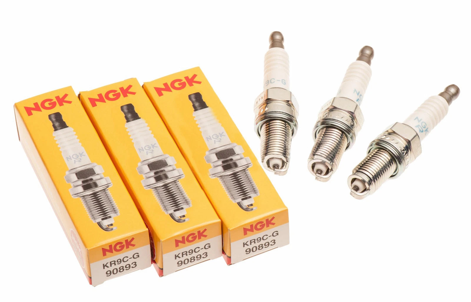 Set of 3 NGK KR9C-G Spark Plugs for Sea Doo GTX RXP RXT 300 (2017–2023)
