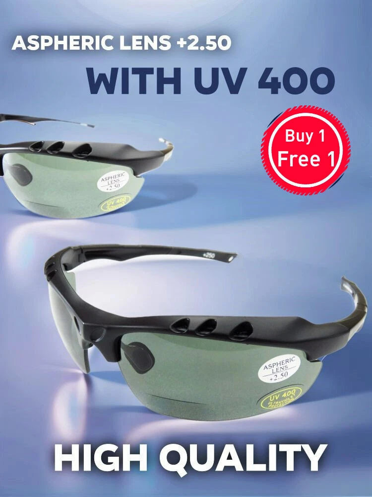 Polarized Bifocal Sunglasses with TR90 Frame +2.5 Magnification