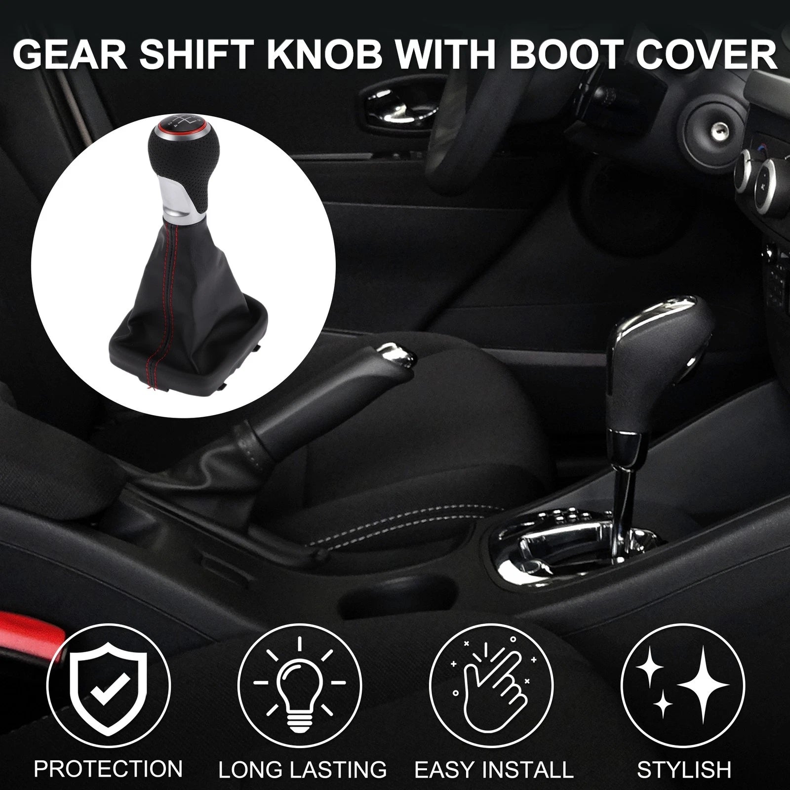 Shift Knob with Boot Cover Replacement for Audi A3 S3 8P (2003–2013)