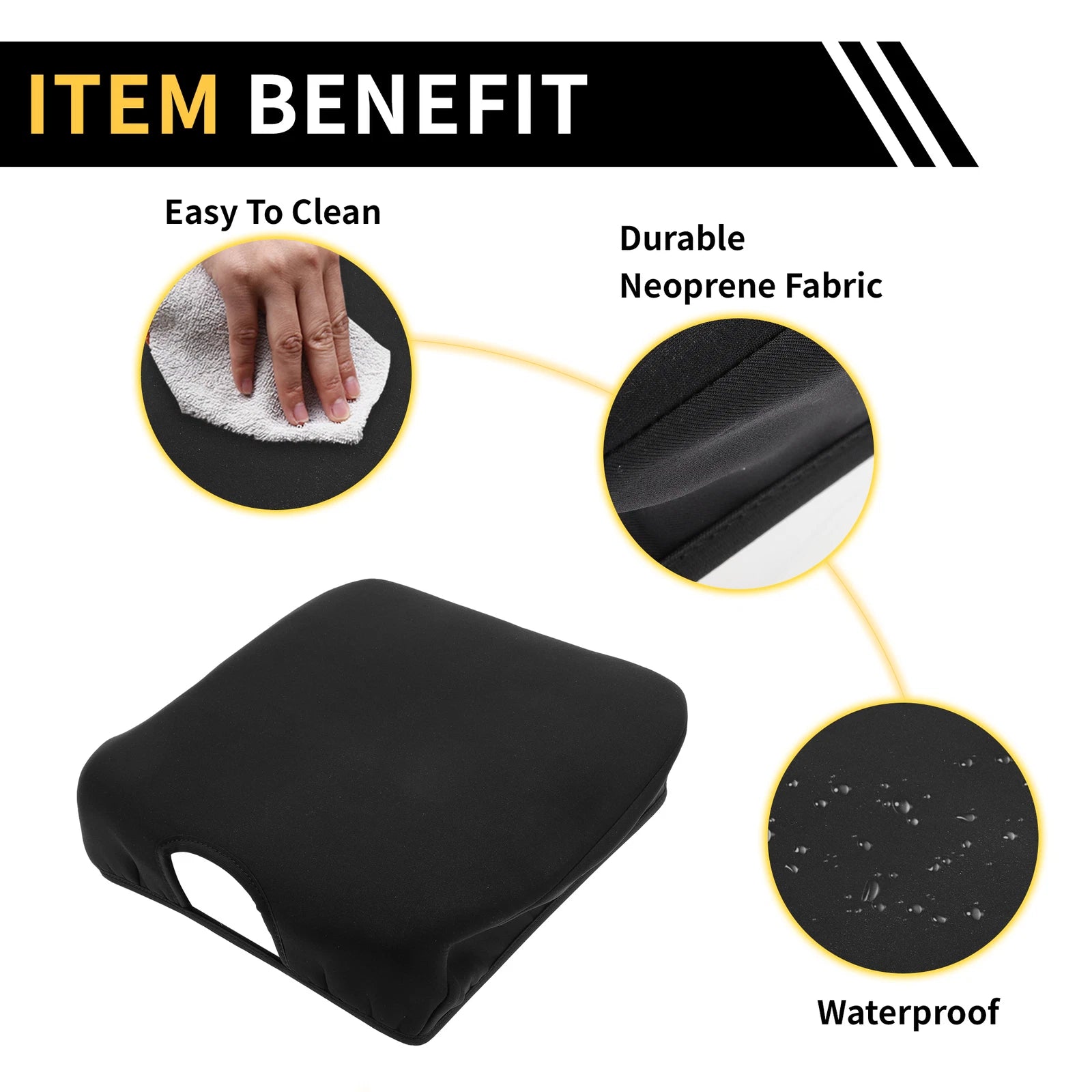 Center Console Lid Armrest Cover for Dodge Ram (Microfiber Leather)