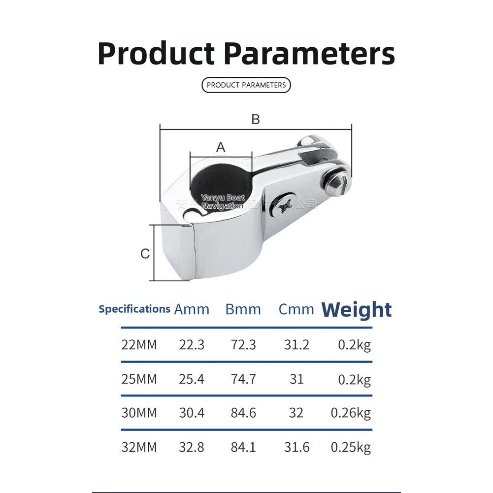 Boat Pipe Clamp for Marine Applications (Hinged)