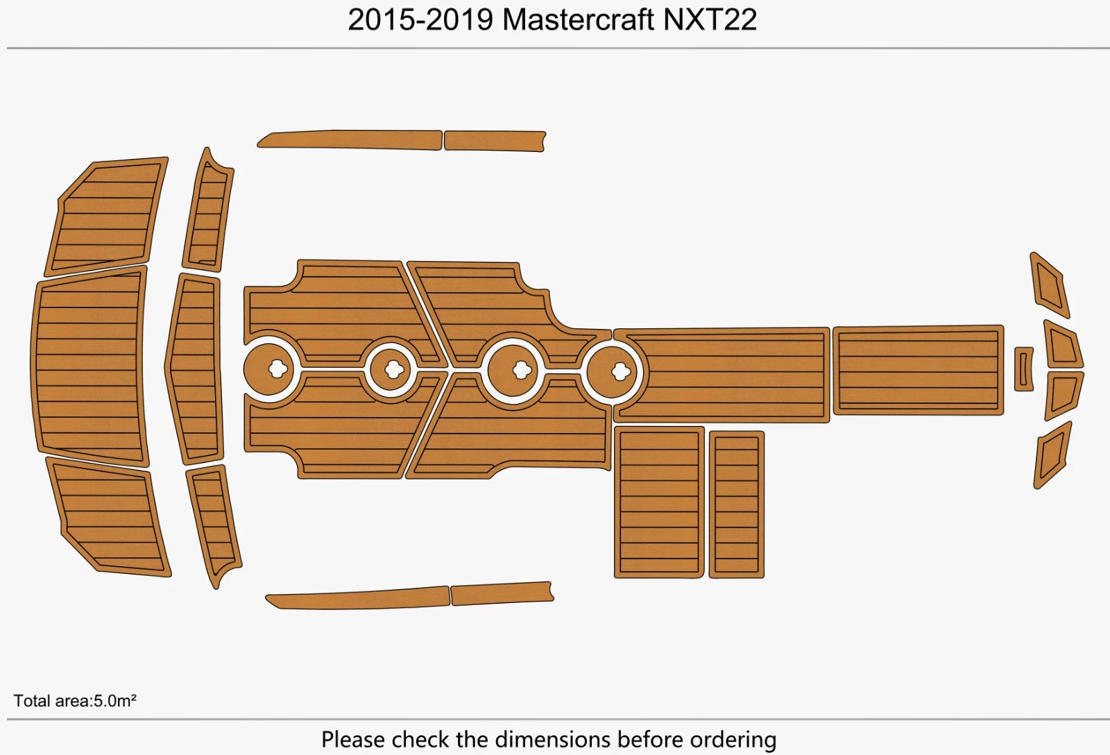 EVA Foam Teak Deck Floor for Mastercraft NXT22 (2015–2019)