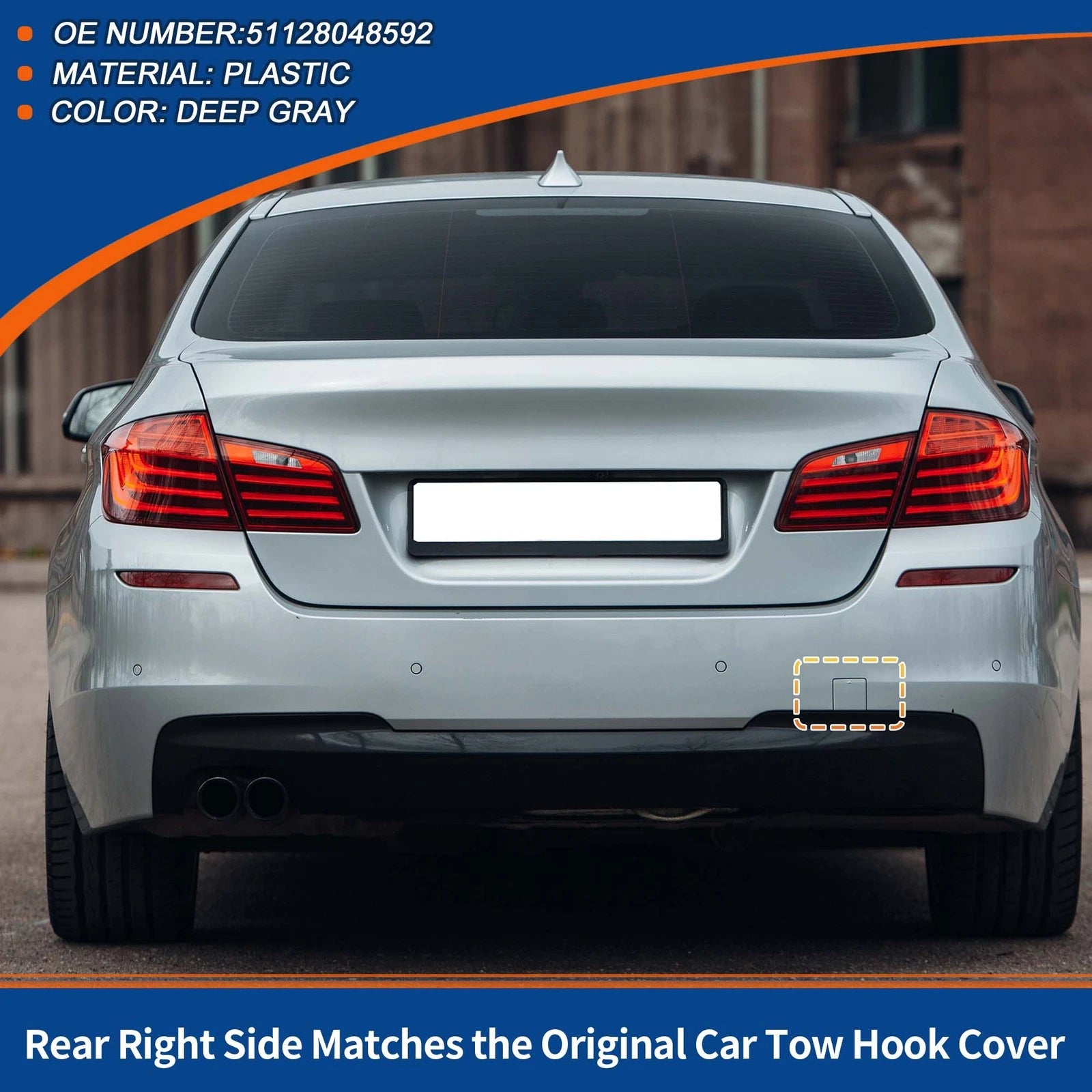 Rear Tow Hook Cover Replacement for BMW 5 Series F10 (2010–2017)