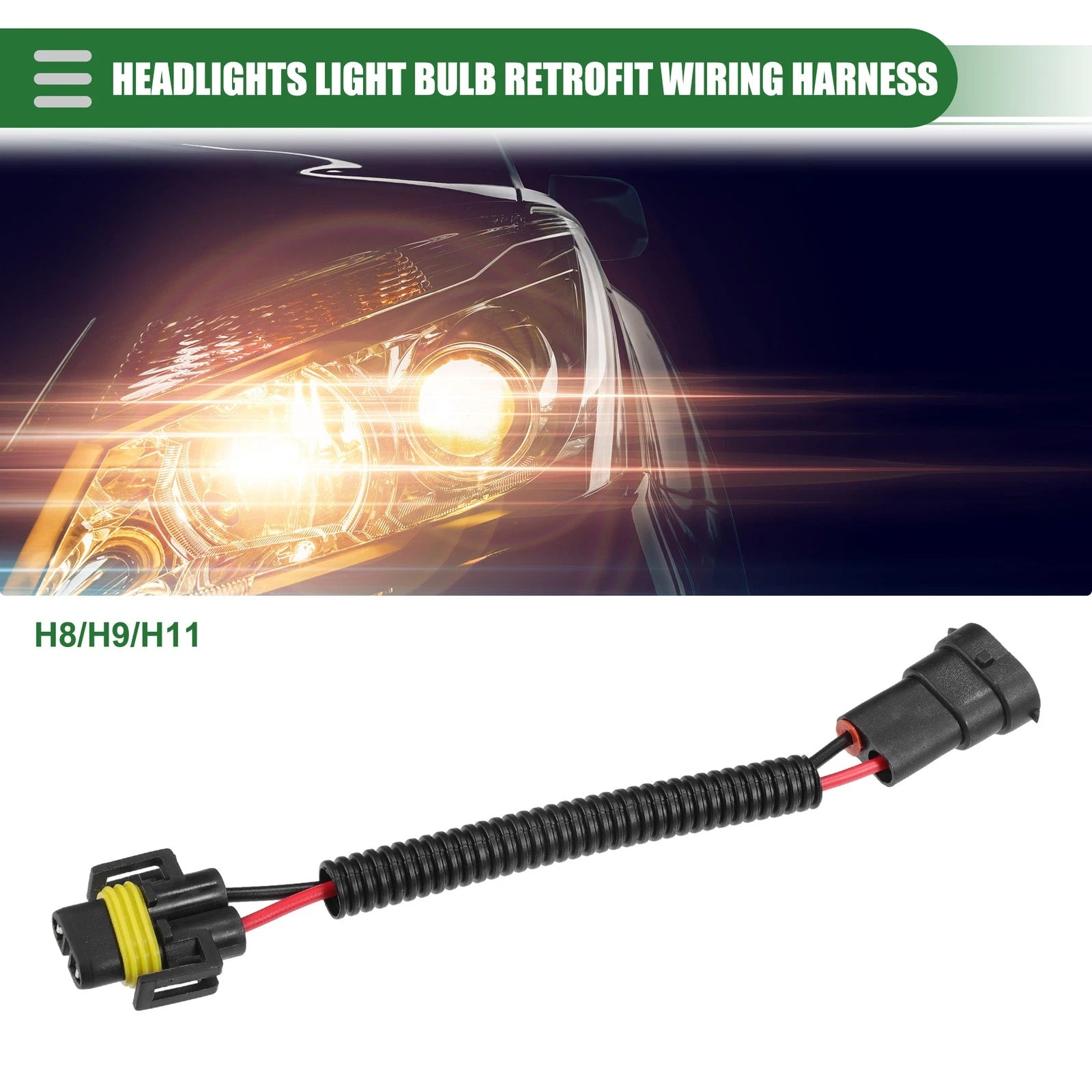 H8/H9/H11 Headlight Wiring for Universal Vehicles