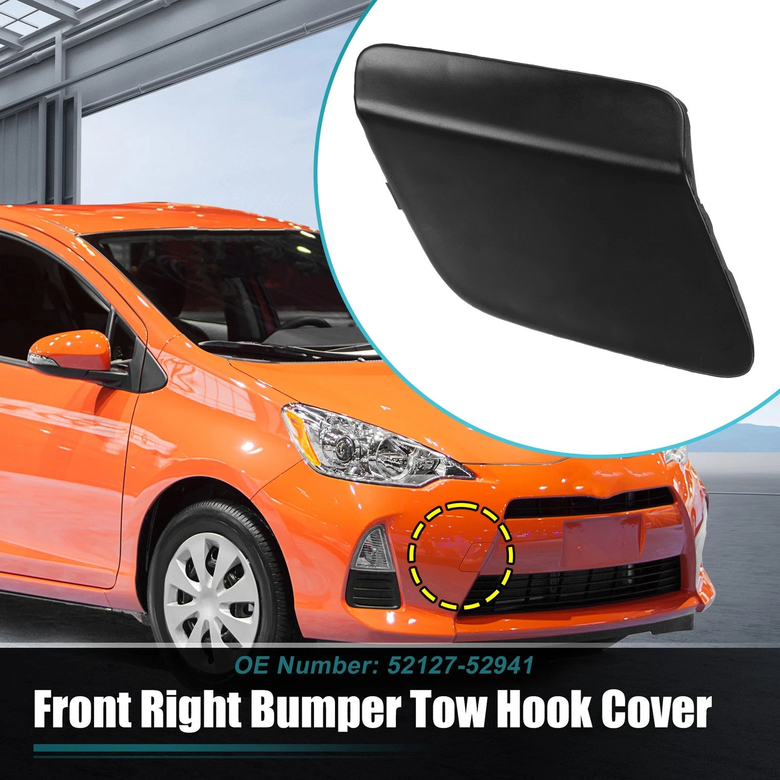 Unpainted Front Right Tow Hook Cover for Toyota Prius C (2012–2014)