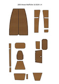 Swim Platform Cockpit Mat for Hewes Redfisher 18 (2005) - EVA Foam Teak Floor Pad
