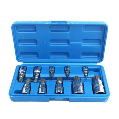 10pcs XZN 12 Point Triple Square Drill Bit Socket Set for Mercedes